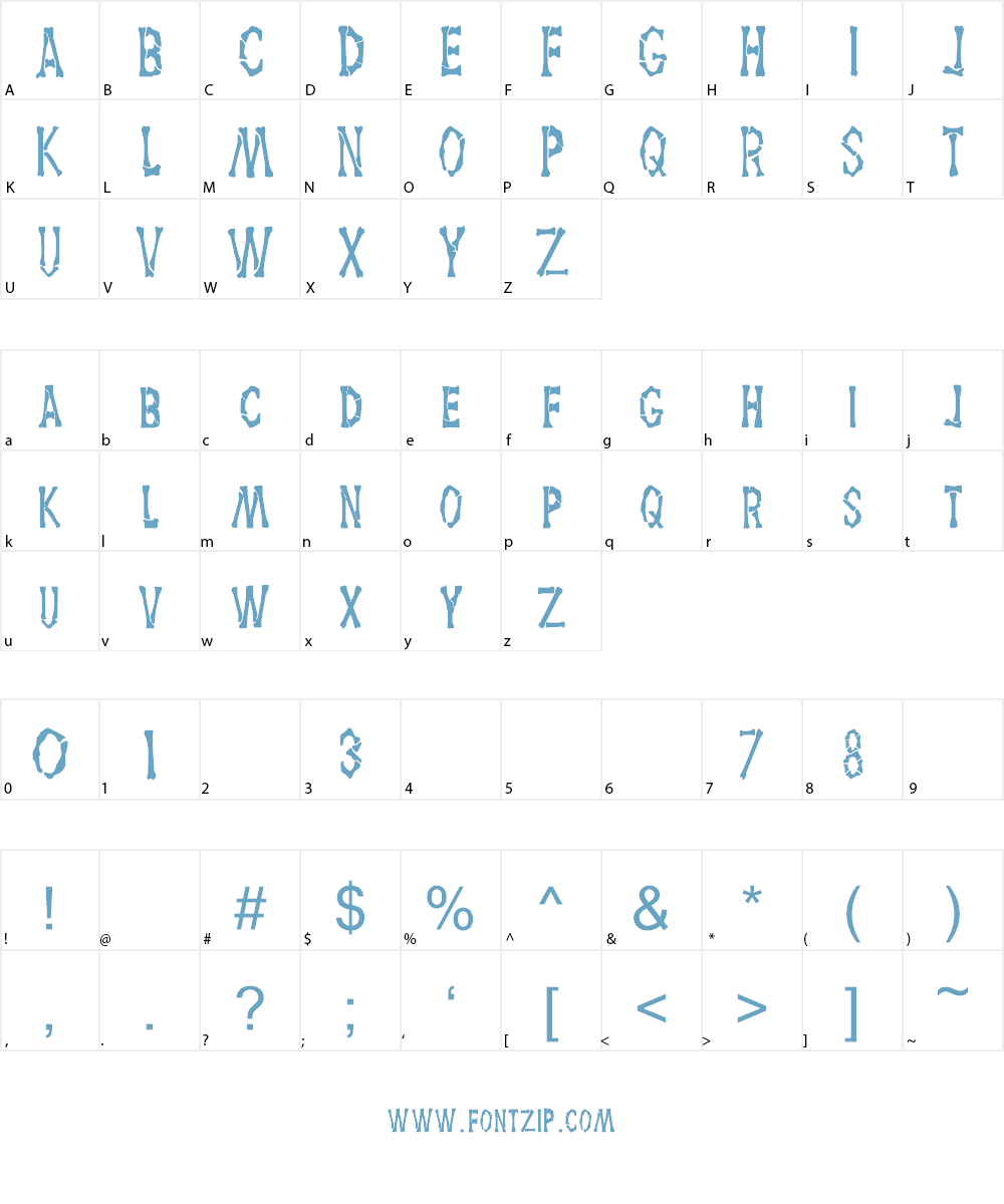 Dem Bones Font Character
